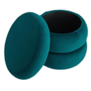 1 Seater Velvet Round Storage Box- 1515