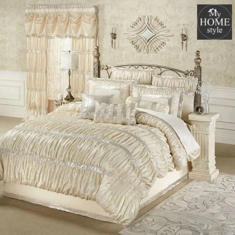 12 Piece  Cream Ruffled & Embellished luxury Bridal set