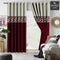 2 Pc's Luxury Velvet Embroidered Curtains Double Shaded With 2 Belts 50