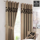 2 Pc's Luxury Velvet Embroidered Curtains With 2 Belts 37