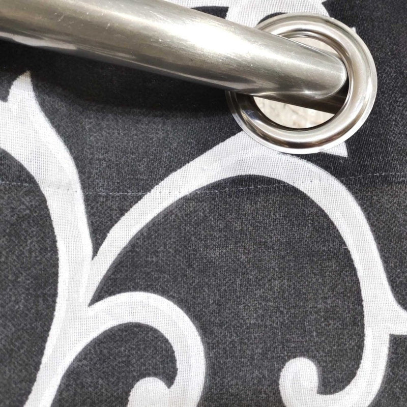 2 Pcs Printed Curtains Pair with Lining - 1149