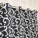 2 Pcs Printed Curtains Pair with Lining - 1149