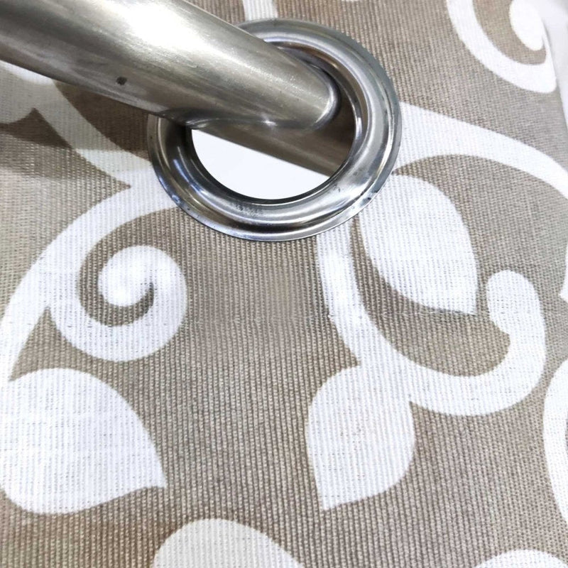 2 Pcs Printed Curtains Pair with Lining - 1151