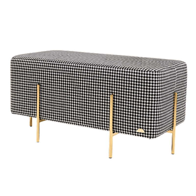 2 Seater 6 Legs Luxury Velvet Digital Print Stool - 1509