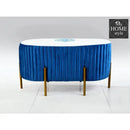 2 Seater Luxury Embroidered Velvet Stool With Steel Stand-888