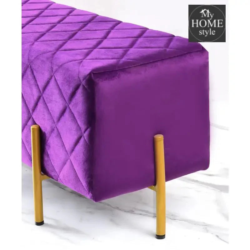 2 Seater Luxury Pleats Stool With Steel Stand -1159