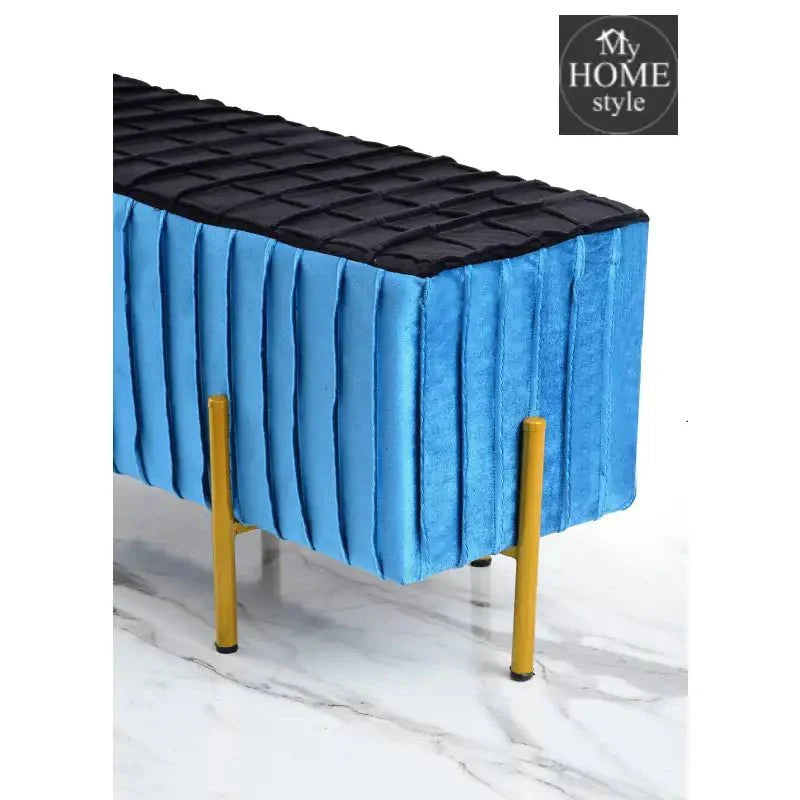 2 Seater Luxury Pleats Stool With Steel Stand -1184