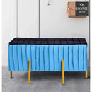 2 Seater Luxury Pleats Stool With Steel Stand -1184