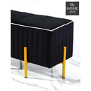 2 Seater Luxury Pleats Stool With Steel Stand -1185