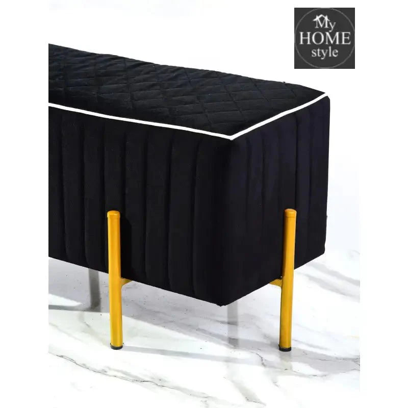 2 Seater Luxury Pleats Stool With Steel Stand -1185
