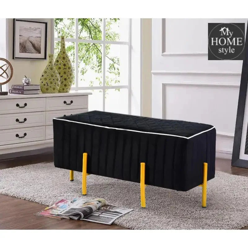 2 Seater Luxury Pleats Stool With Steel Stand -1185