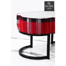 2 Seater Luxury Printed Stool With Steel Stand -1110