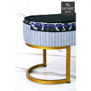 2 Seater Luxury Printed Stool With Steel Stand -1111