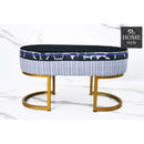2 Seater Luxury Printed Stool With Steel Stand -1111