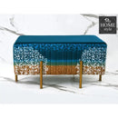 2 Seater Luxury Printed Stool With Steel Stand -1119