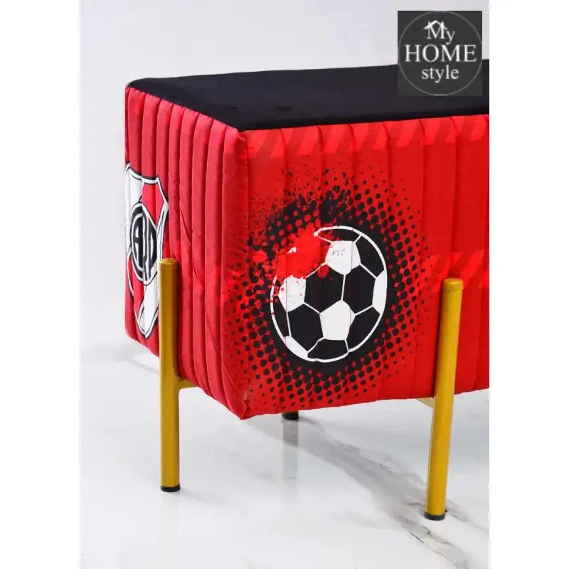 2 Seater Luxury Printed Stool With Steel Stand -1164