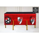 2 Seater Luxury Printed Stool With Steel Stand -1164