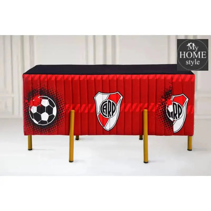 2 Seater Luxury Printed Stool With Steel Stand -1164