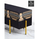 2 Seater Luxury Printed Stool With Steel Stand -1180
