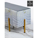2 Seater Luxury Printed Stool With Steel Stand -1182