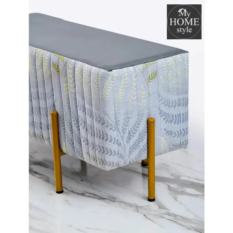 2 Seater Luxury Printed Stool With Steel Stand -1182