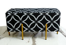2 Seater Luxury Printed Stool With Steel Stand -1421