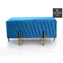 2 Seater Luxury Velvet Steel Stool-923