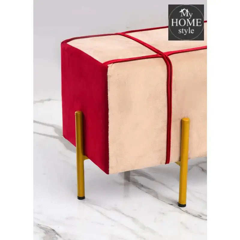 2 Seater Luxury Velvet Stool With Steel Stand -1153