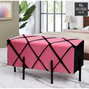 2 Seater Luxury Velvet Stool With Steel Stand -1155