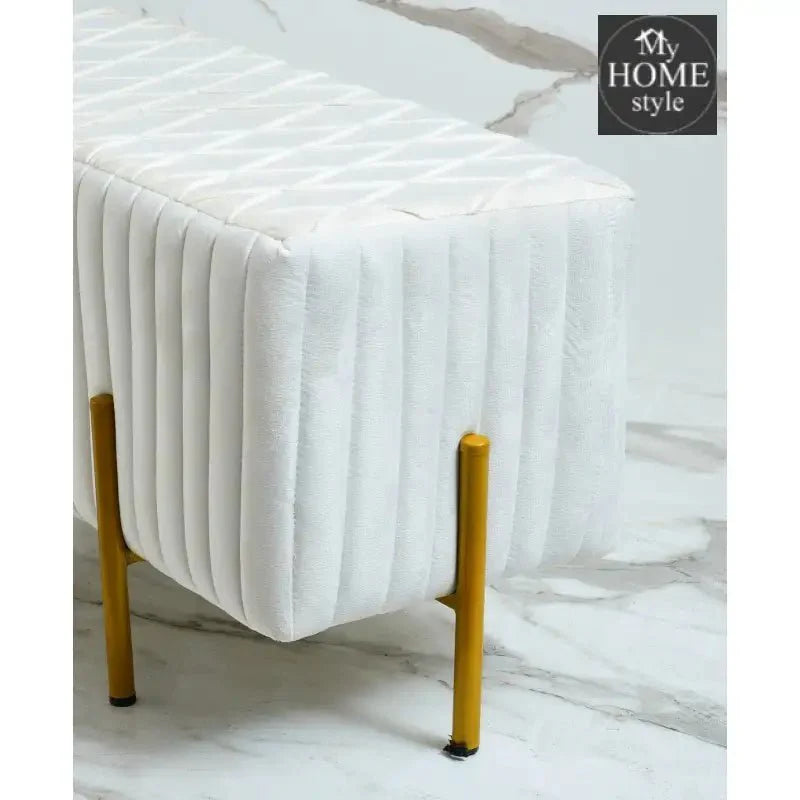 2 Seater Luxury Velvet Stool With Steel Stand -1203