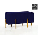 2 Seater Luxury Velvet Wooden Stool With Steel Stand-879