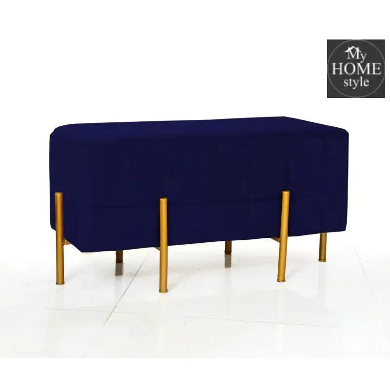 2 Seater Luxury Velvet Wooden Stool With Steel Stand-879