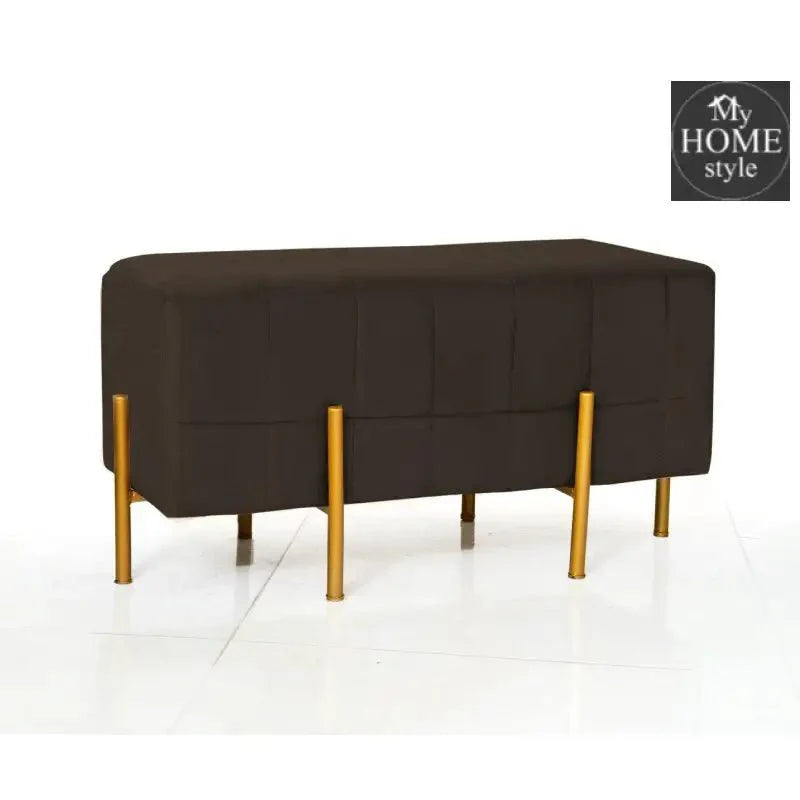 2 Seater Luxury Velvet Wooden Stool With Steel Stand-880