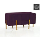 2 Seater Luxury Velvet Wooden Stool With Steel Stand-881
