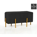2 Seater Luxury Velvet Wooden Stool With Steel Stand-883