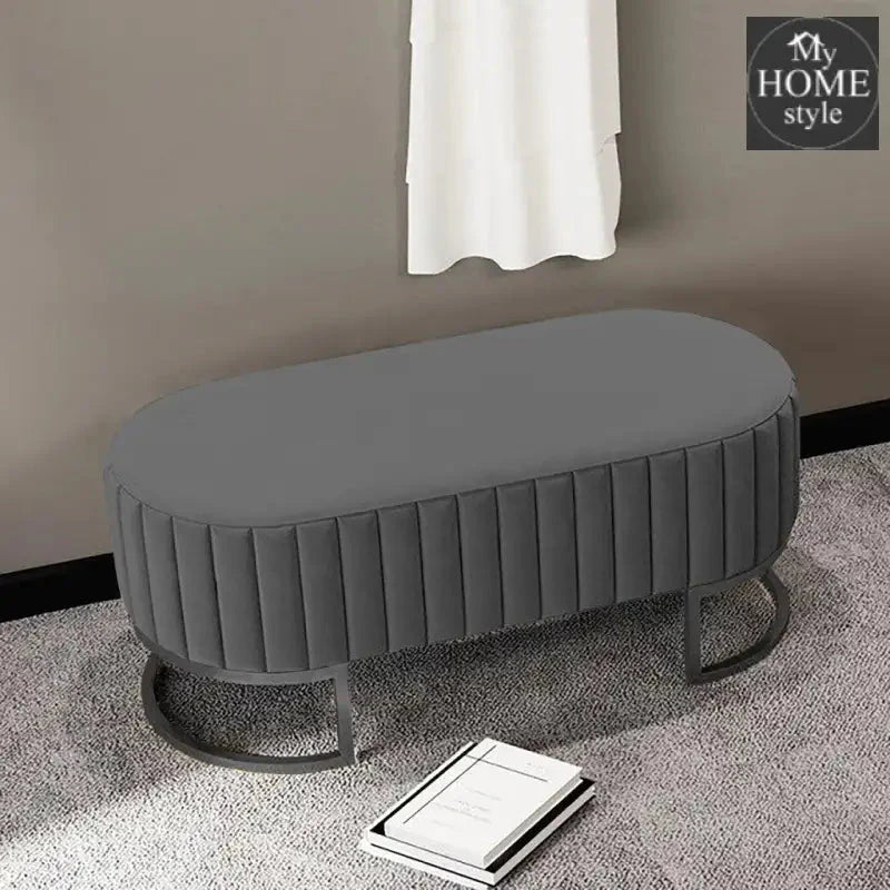 2 Seater Luxury Wooden Stool With Steel Stand 1140