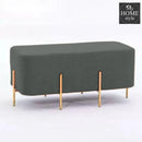 2 Seater Luxury Wooden Stool With Steel Stand-513