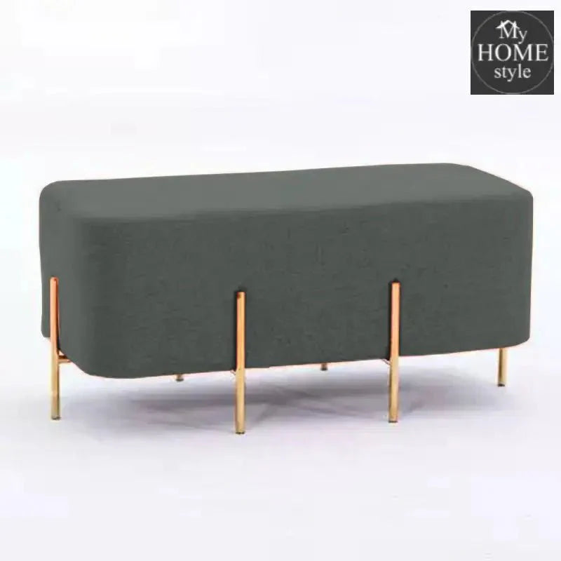 2 Seater Luxury Wooden Stool With Steel Stand-513