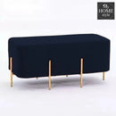 2 Seater Luxury Wooden Stool With Steel Stand-515