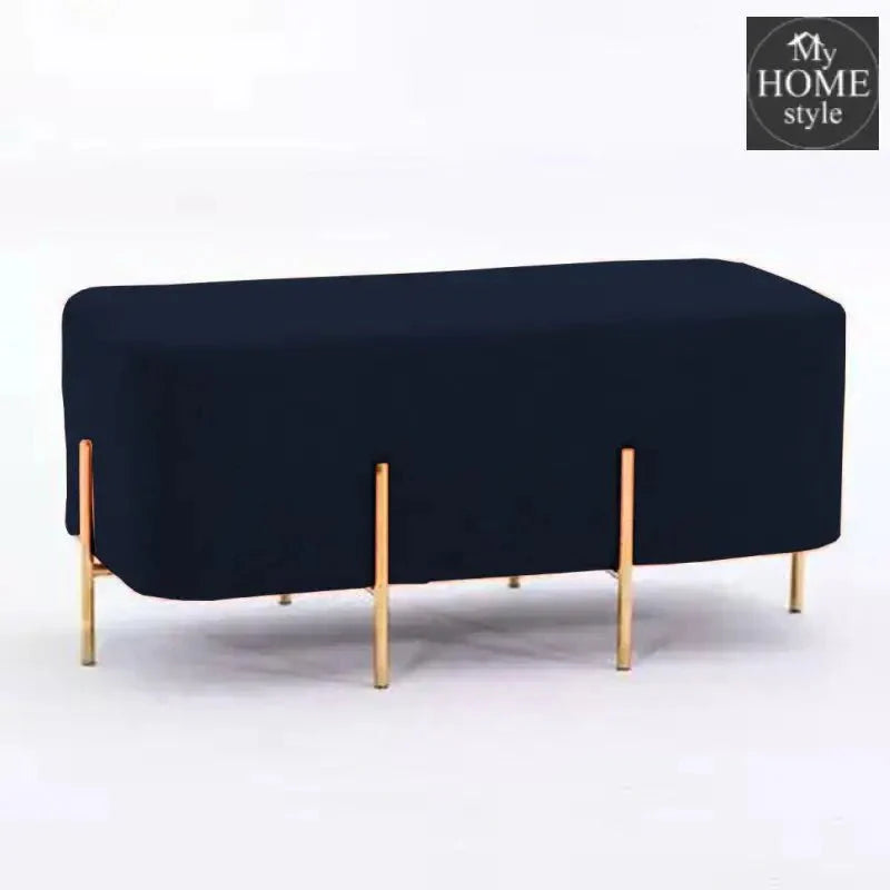 2 Seater Luxury Wooden Stool With Steel Stand-515