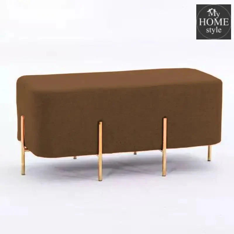 2 Seater Luxury Wooden Stool With Steel Stand-516