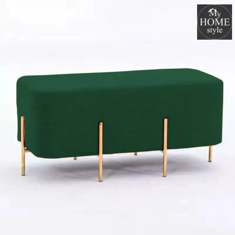 2 Seater Luxury Wooden Stool With Steel Stand-519