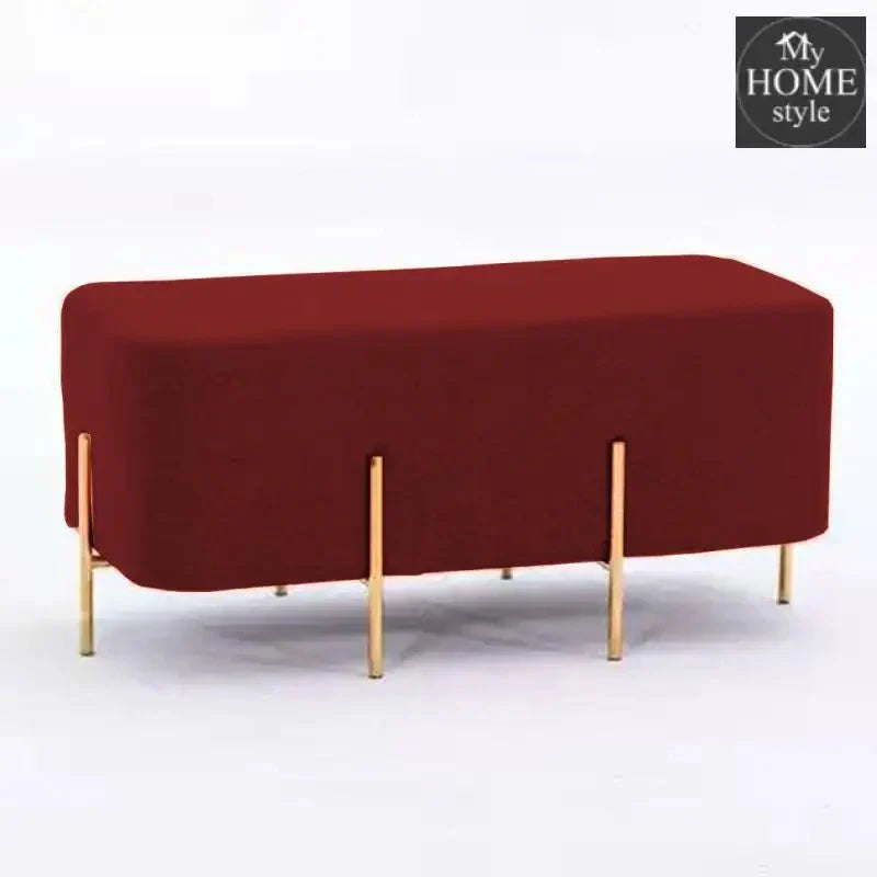 2 Seater Luxury Wooden Stool With Steel Stand-520