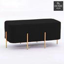 2 Seater Luxury Wooden Stool With Steel Stand-521