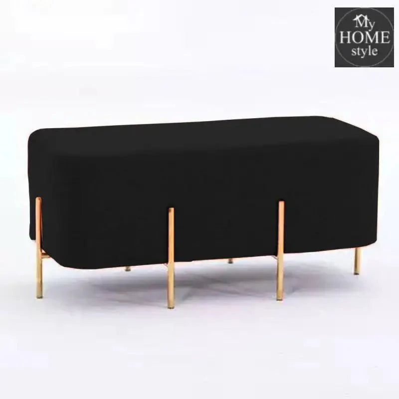 2 Seater Luxury Wooden Stool With Steel Stand-521
