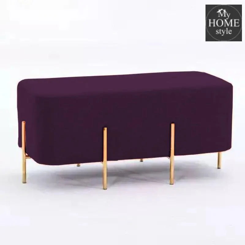 2 Seater Luxury Wooden Stool With Steel Stand-522