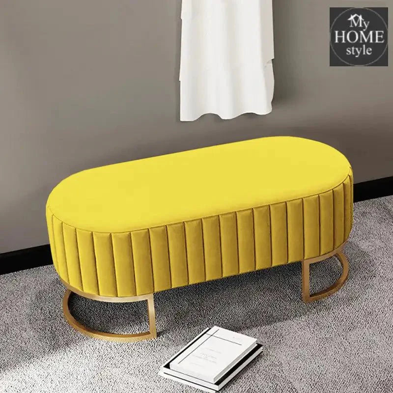 2 Seater Luxury Wooden Stool With Steel Stand 704