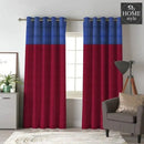 2 Shaded Jacquard PQ Curtains - Pair (Maroon & Blue)