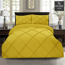3 Pcs 3 Row Cross Pleated Duvet Set - Yellow