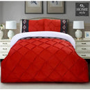 3 Pc's Embroidered Pintuck Duvet Maroon